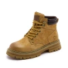 Cowhide -2 European Station retro motorcycle Martin boots for women, thick-soled workwear ankle boots for couples, and big yellow boots for men Item Picture